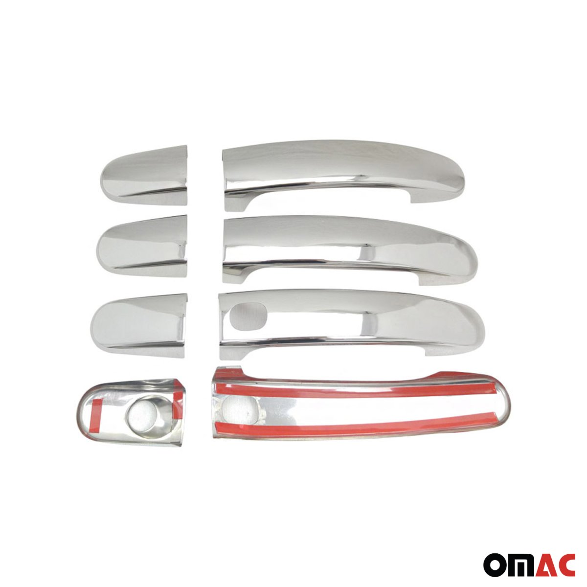 Ford Transit Connect Door Handle Cover - Omac - H1S1 Keyless - Gloss Silver - '14-'19